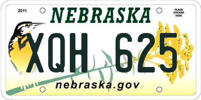 NE license plate XQH625