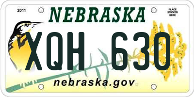 NE license plate XQH630