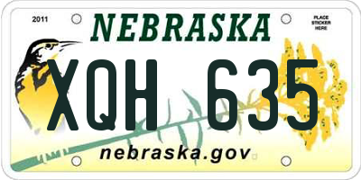 NE license plate XQH635