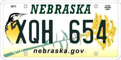 NE license plate XQH654