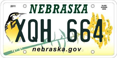 NE license plate XQH664