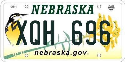 NE license plate XQH696