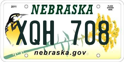 NE license plate XQH708
