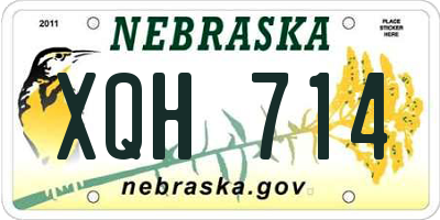 NE license plate XQH714