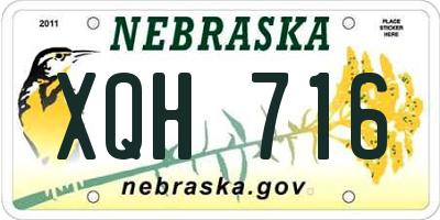 NE license plate XQH716
