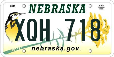 NE license plate XQH718