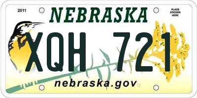NE license plate XQH721