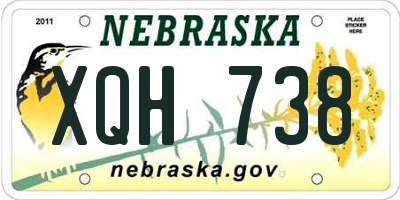 NE license plate XQH738