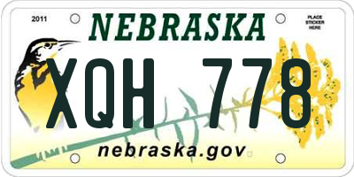 NE license plate XQH778