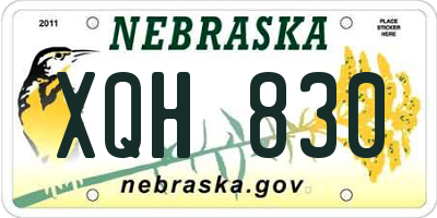 NE license plate XQH830