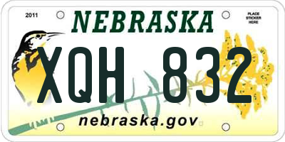 NE license plate XQH832