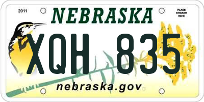 NE license plate XQH835