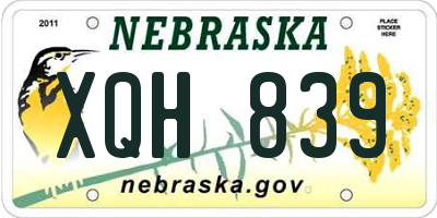 NE license plate XQH839