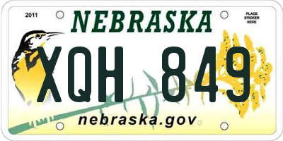 NE license plate XQH849