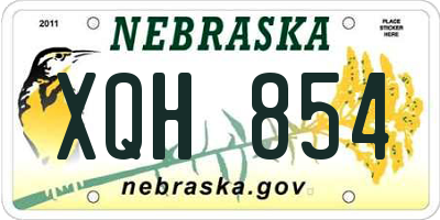 NE license plate XQH854