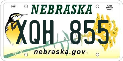 NE license plate XQH855