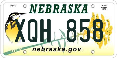 NE license plate XQH858