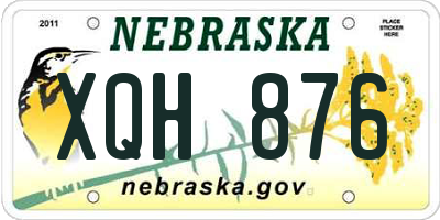 NE license plate XQH876