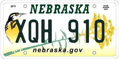 NE license plate XQH910