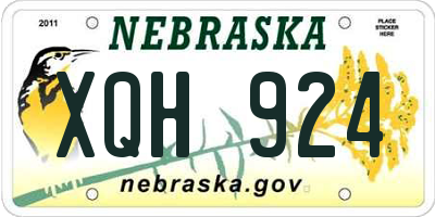 NE license plate XQH924
