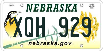 NE license plate XQH929