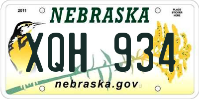 NE license plate XQH934