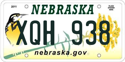NE license plate XQH938