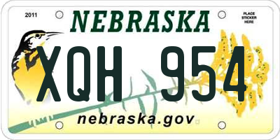 NE license plate XQH954