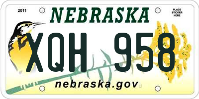 NE license plate XQH958