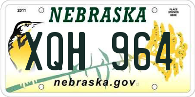 NE license plate XQH964