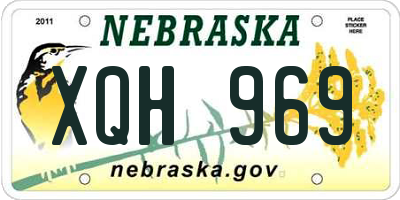 NE license plate XQH969
