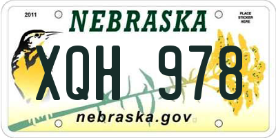 NE license plate XQH978