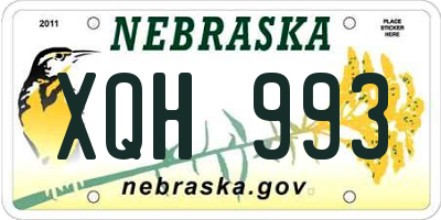 NE license plate XQH993