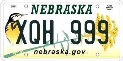 NE license plate XQH999