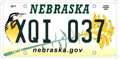 NE license plate XQI037