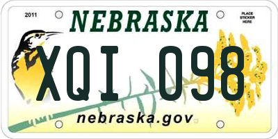 NE license plate XQI098