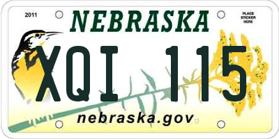 NE license plate XQI115