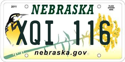 NE license plate XQI116