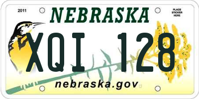 NE license plate XQI128