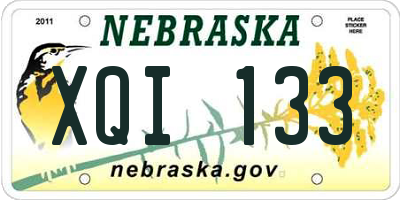 NE license plate XQI133