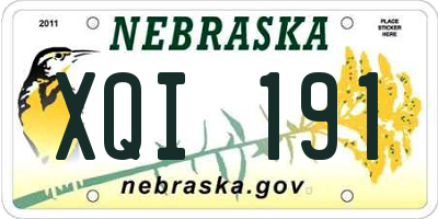 NE license plate XQI191