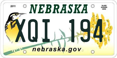 NE license plate XQI194