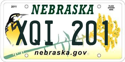 NE license plate XQI201