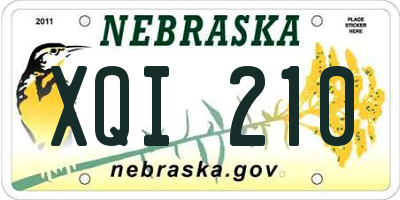 NE license plate XQI210