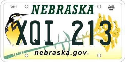 NE license plate XQI213