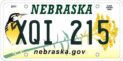 NE license plate XQI215