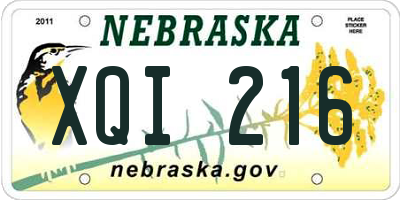 NE license plate XQI216