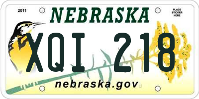 NE license plate XQI218