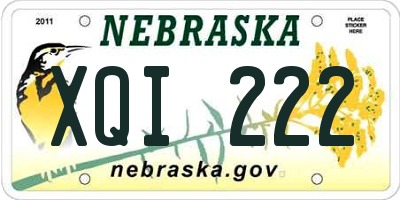 NE license plate XQI222