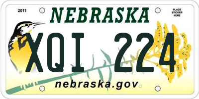 NE license plate XQI224